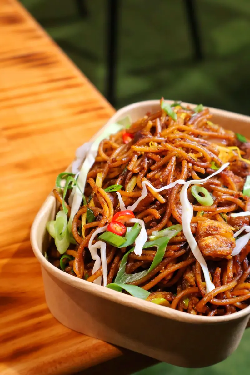 Wok-tossed chow mein at Laphing Central
